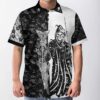 Fisherman Reaper Fishing Skull American Angler Polo Shirt #V