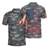 Fishing American Flag Polo Shirt #140621L