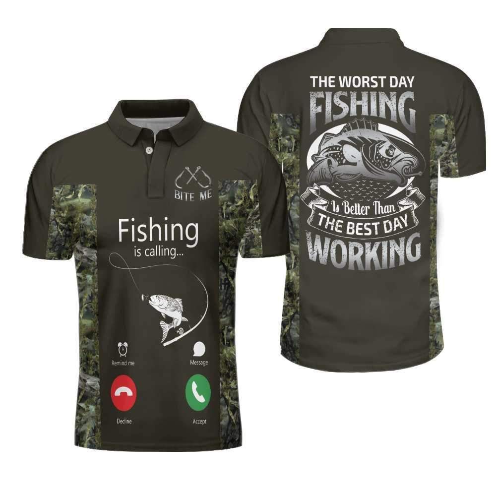 Fishing Is Better Than Working American Angler Polo Shirt #V Fishing Is Better Than Working American Angler Polo Shirt #V