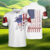 Fishing Us Flag Polo Shirt #110621V