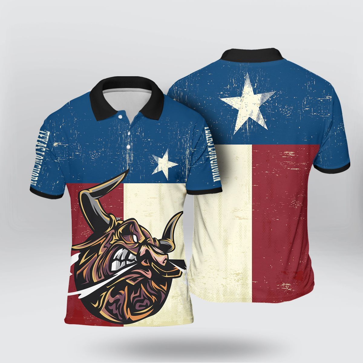 Flag Texas Longhorn Polo Shirt Flag Texas Longhorn Polo Shirt