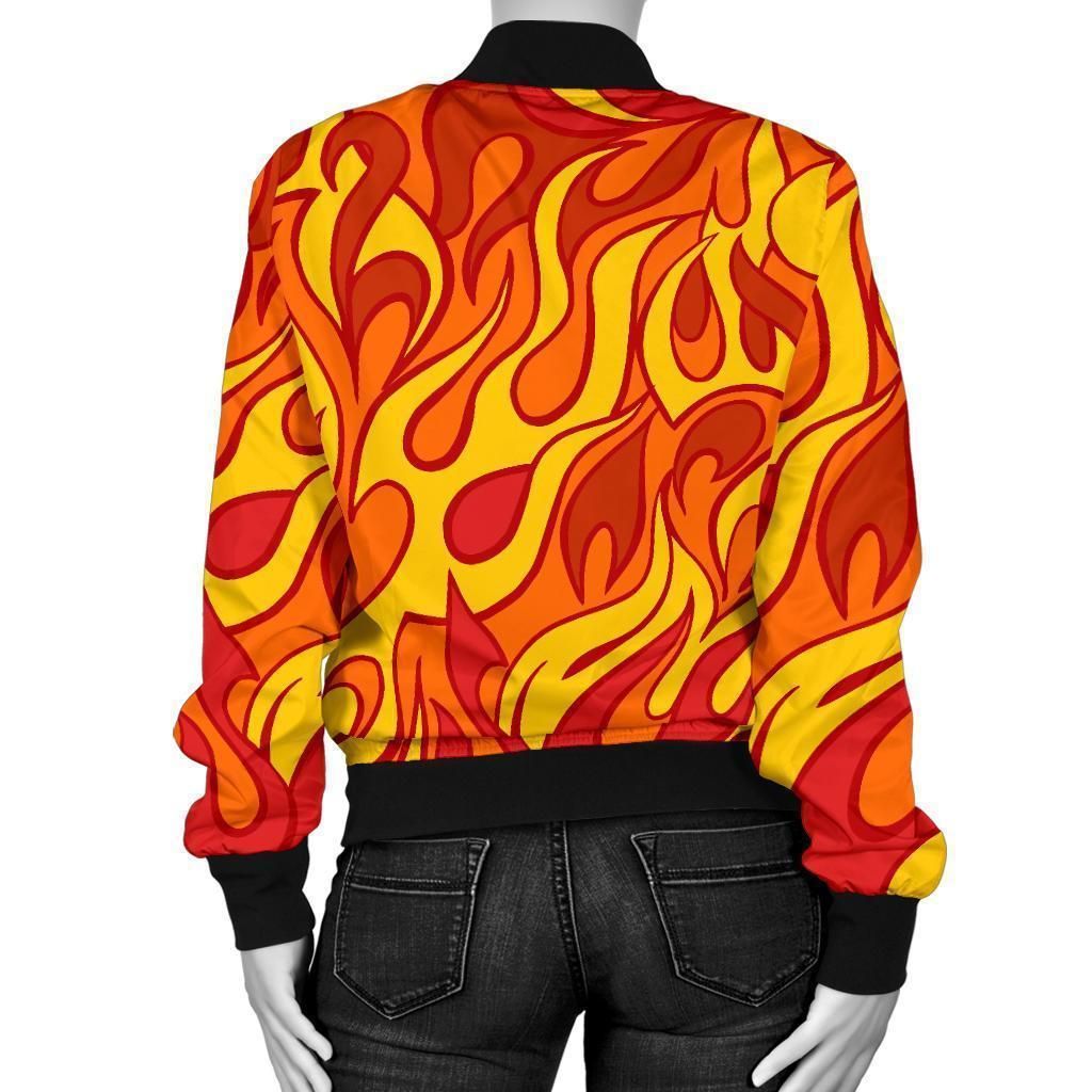Flame-Fire-Print-Pattern-Women-Casual-Bomber-Jacket-2