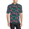 Flamingo Print Pattern Men Polo Shirt