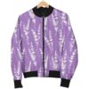 Floral Lavender Print Pattern Women Casual Bomber Jacket
