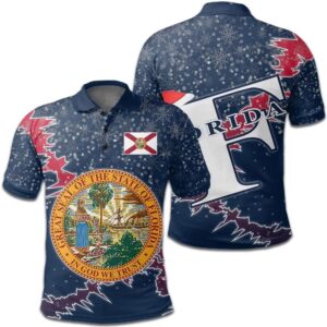 Florida Christmas Coat Of Arms Polo Shirt X Style J78
