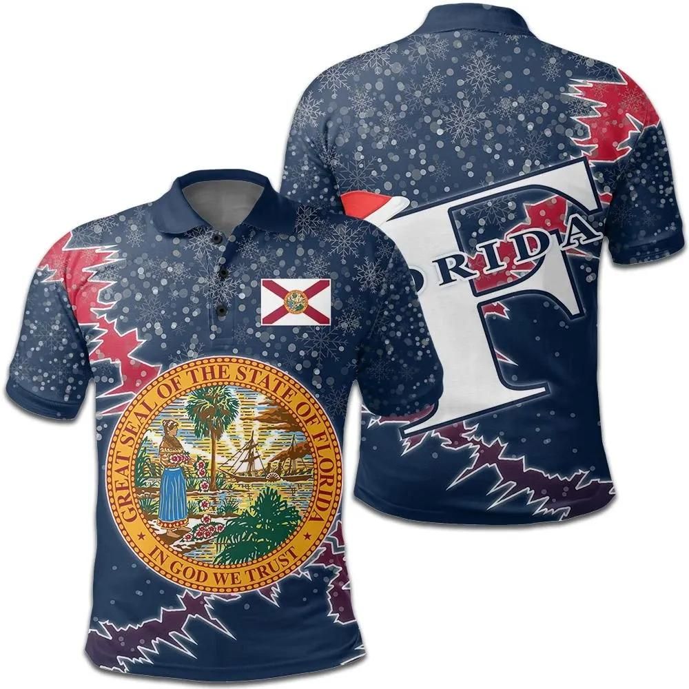Florida Christmas Coat Of Arms Polo Shirt X Style J78 Florida Christmas Coat Of Arms Polo Shirt X Style J78
