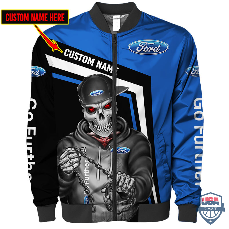 Ford Go Further Ghost Rider Custom Name Bomber Jacket Ford Go Further Ghost Rider Custom Name Bomber Jacket