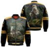 Forest Princess Mononoke And Moro-No-Kimi The Symbo In The Forest Mononoke Hime Gift For Mononoke Fans Bomber Jacket