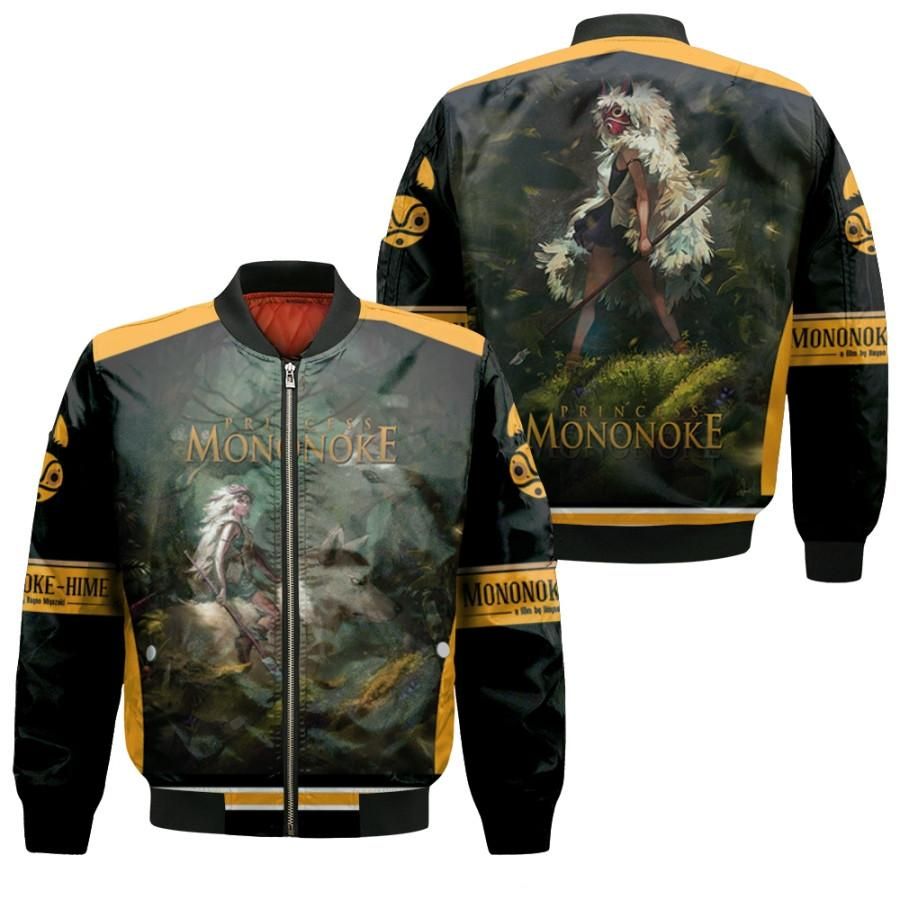 Forest Princess Mononoke And Moro-No-Kimi The Symbo In The Forest Mononoke Hime Gift For Mononoke Fans Bomber Jacket Forest Princess Mononoke And Moro-No-Kimi The Symbo In The Forest Mononoke Hime Gift For Mononoke Fans Bomber Jacket