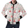 Fox Girl Flower Pattern Print Mens Bomber Jacket