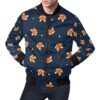 Fox Pattern Print Mens Bomber Jacket