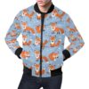 Fox Snow Pattern Print Mens Bomber Jacket