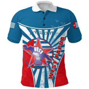 Freedom West Papua Polo Shirt Circle Stripes Flag K13