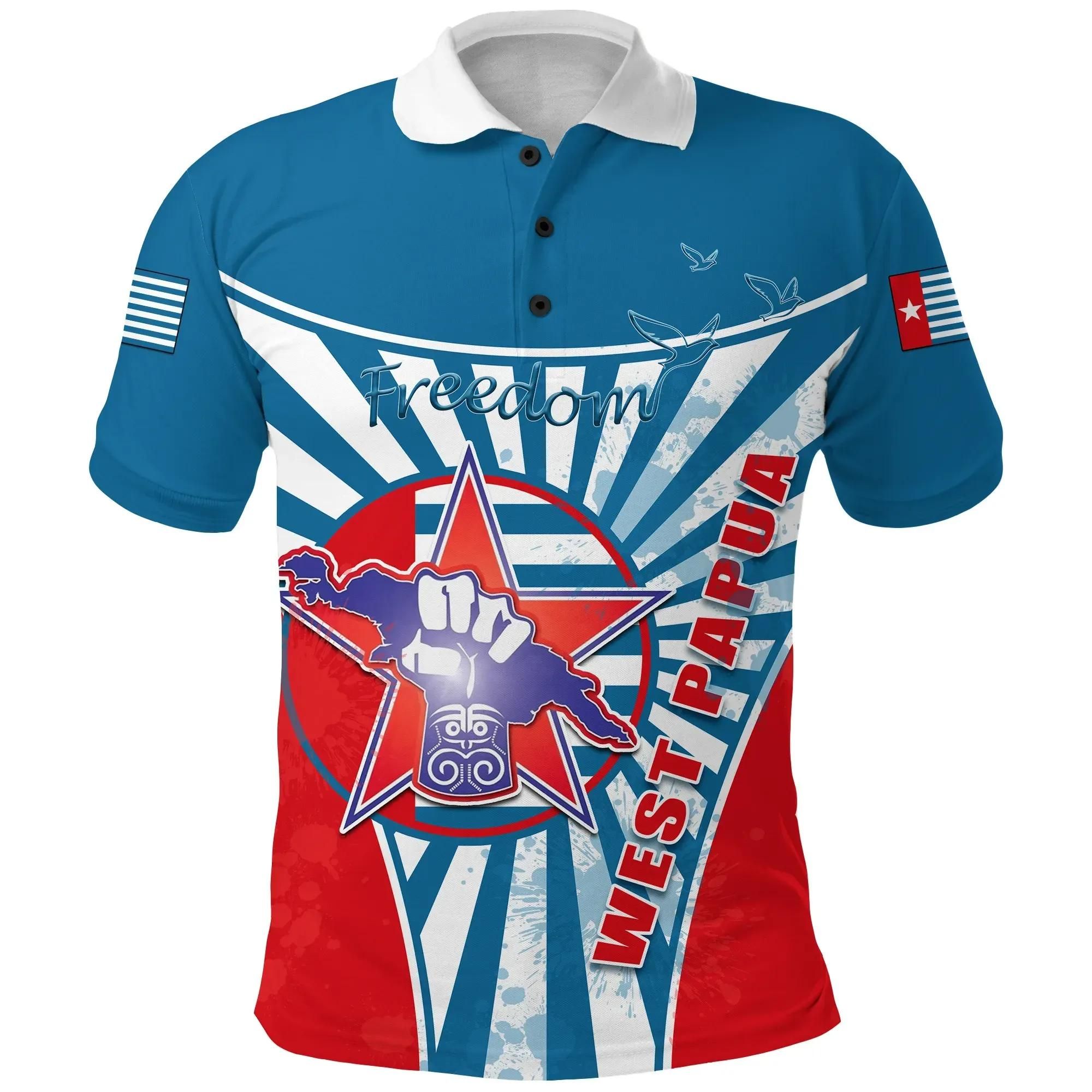 Freedom West Papua Polo Shirt Circle Stripes Flag K13 Freedom West Papua Polo Shirt Circle Stripes Flag K13