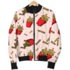 French Fries Pattern Print Women Casual Bomber Jacket