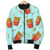 French Fries Print Pattern Women Casual Bomber Jacket