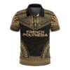 French Polynesia Polo Shirt - Polynesian Chief Gold Version - BN10