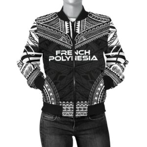 French Polynesia Polynesian Chief Women'S Bomber Jacket - Black Version - Bn10