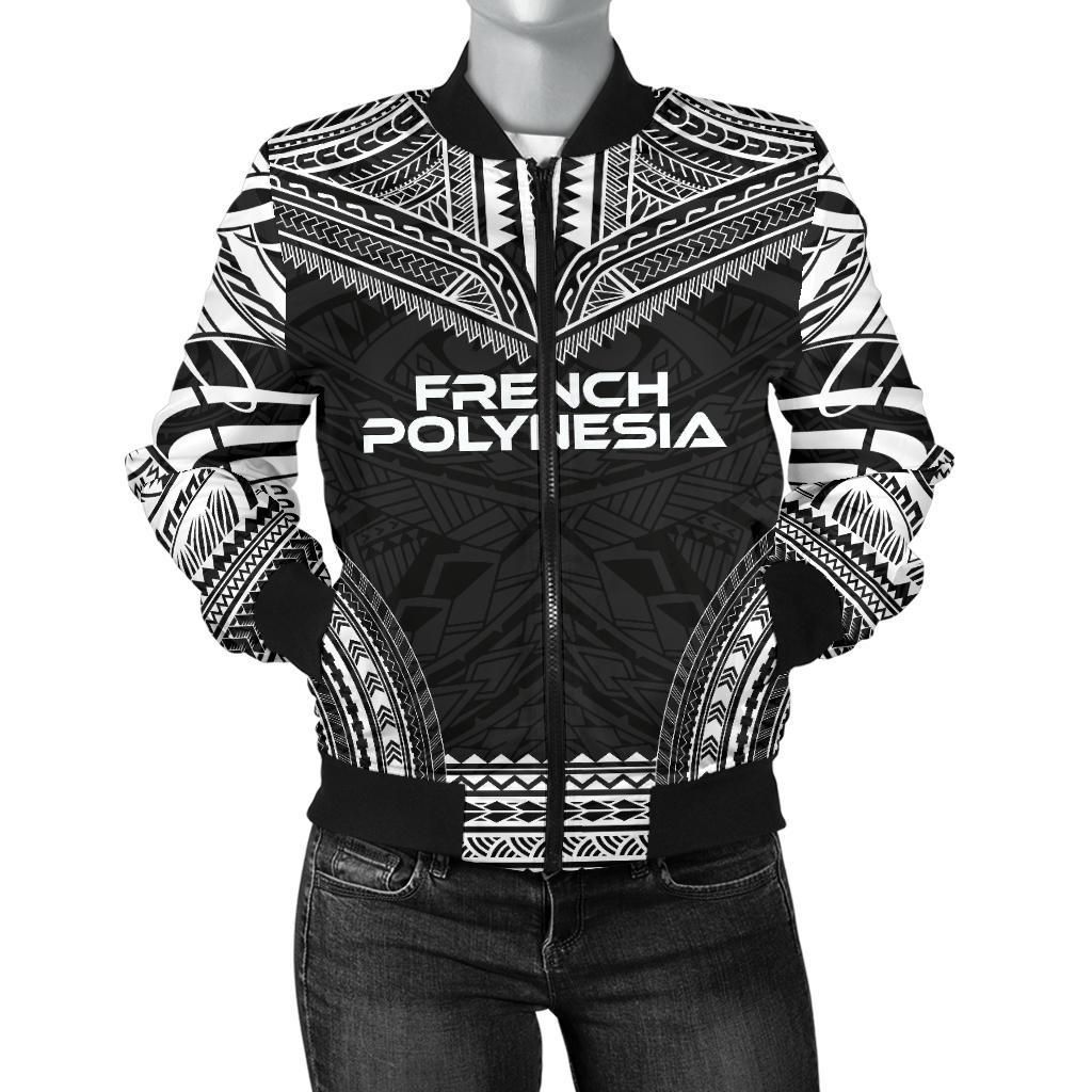 French Polynesia Polynesian Chief Women'S Bomber Jacket - Black Version - Bn10 French Polynesia Polynesian Chief Women'S Bomber Jacket - Black Version - Bn10