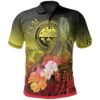 Fsm Polo Shirt - Humpback Whale with Tropical Flowers (Yellow) - BN18
