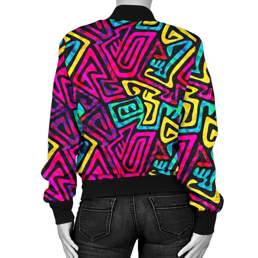 Funky-Pattern-Print-Women-Casual-Bomber-Jacket-2