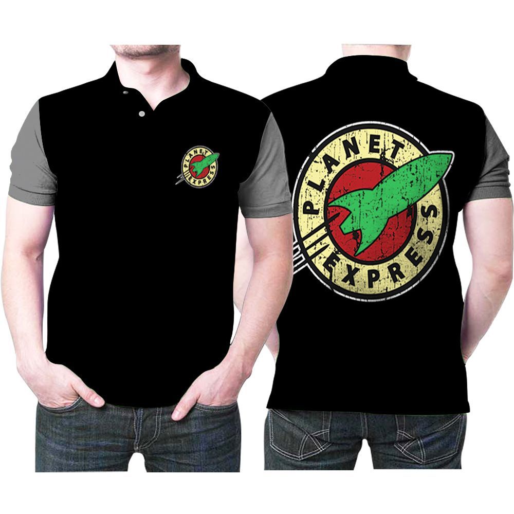 Futurama Planet Express Spaceship 3D Printed Gift For Futurama Fan Polo Shirt Futurama Planet Express Spaceship 3D Printed Gift For Futurama Fan Polo Shirt