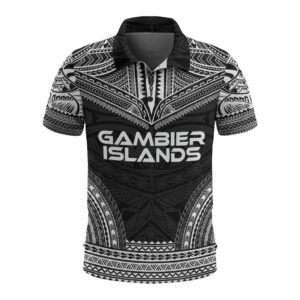 Gambier Islands Polo Shirt - Polynesian Chief Black Version - BN10