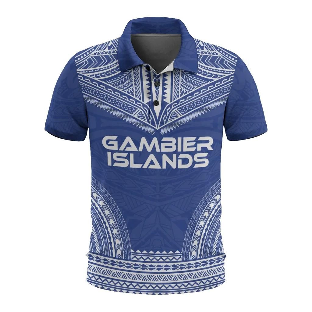 Gambier Islands Polo Shirt - Polynesian Chief Flag Version - BN10 Gambier Islands Polo Shirt - Polynesian Chief Flag Version - BN10