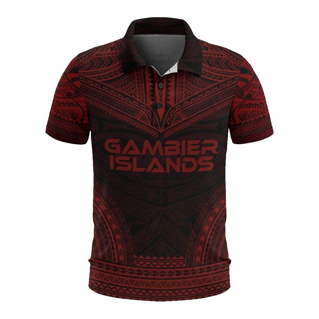 Gambier Islands Polo Shirt - Polynesian Chief Red Version - BN10 Gambier Islands Polo Shirt - Polynesian Chief Red Version - BN10