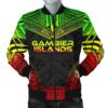 Gambier Islands Polynesian Chief Men's Bomber Jacket - Reggae Version - Bn10 Bomber Jacket
