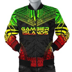 Gambier Islands Polynesian Chief Men's Bomber Jacket - Reggae Version - Bn10 Bomber Jacket