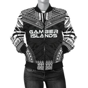 Gambier Islands Polynesian Chief Women'S Bomber Jacket - Black Version - Bn10 Bomber Jacket