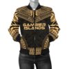 Gambier Islands Polynesian Chief Women'S Bomber Jacket - Gold Version - Bn10 Bomber Jacket