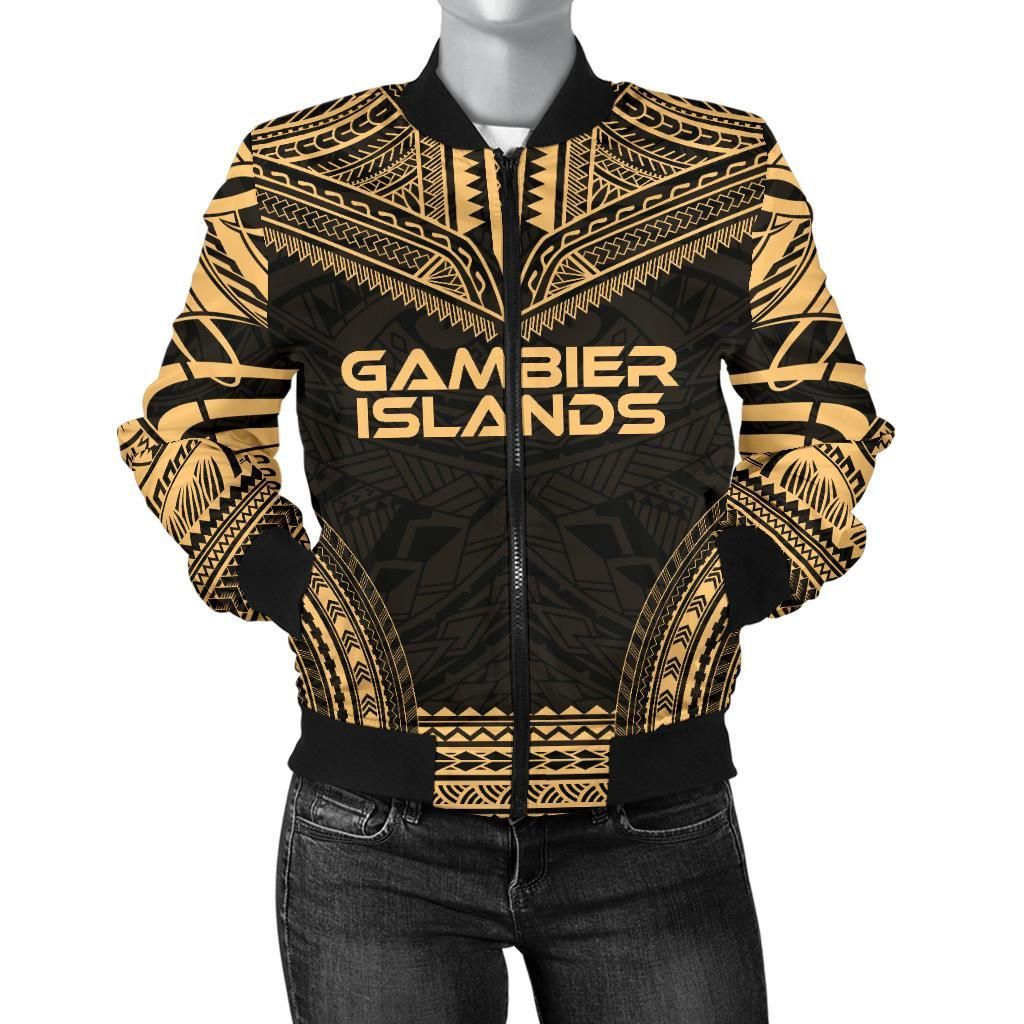Gambier Islands Polynesian Chief Women'S Bomber Jacket - Gold Version - Bn10 Bomber Jacket Gambier Islands Polynesian Chief Women'S Bomber Jacket - Gold Version - Bn10 Bomber Jacket