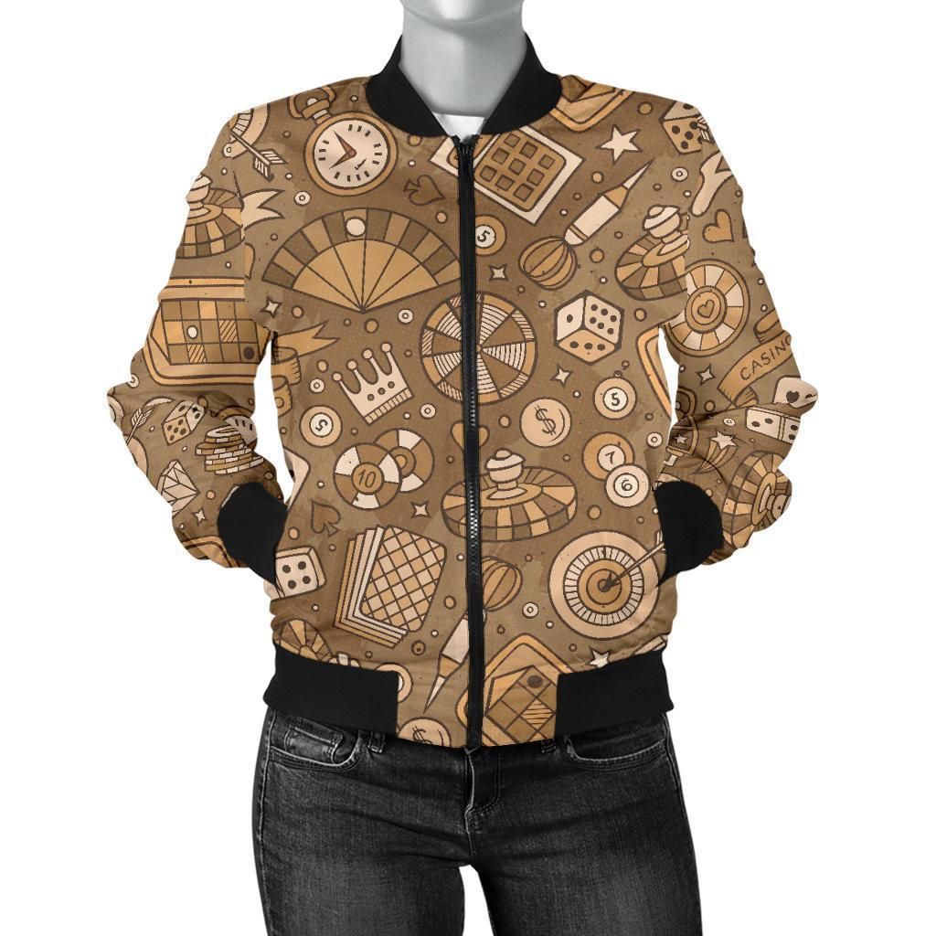 Gambling-Poker-Pattern-Print-Women-Casual-Bomber-Jacket-1