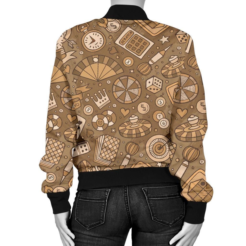 Gambling-Poker-Pattern-Print-Women-Casual-Bomber-Jacket-2