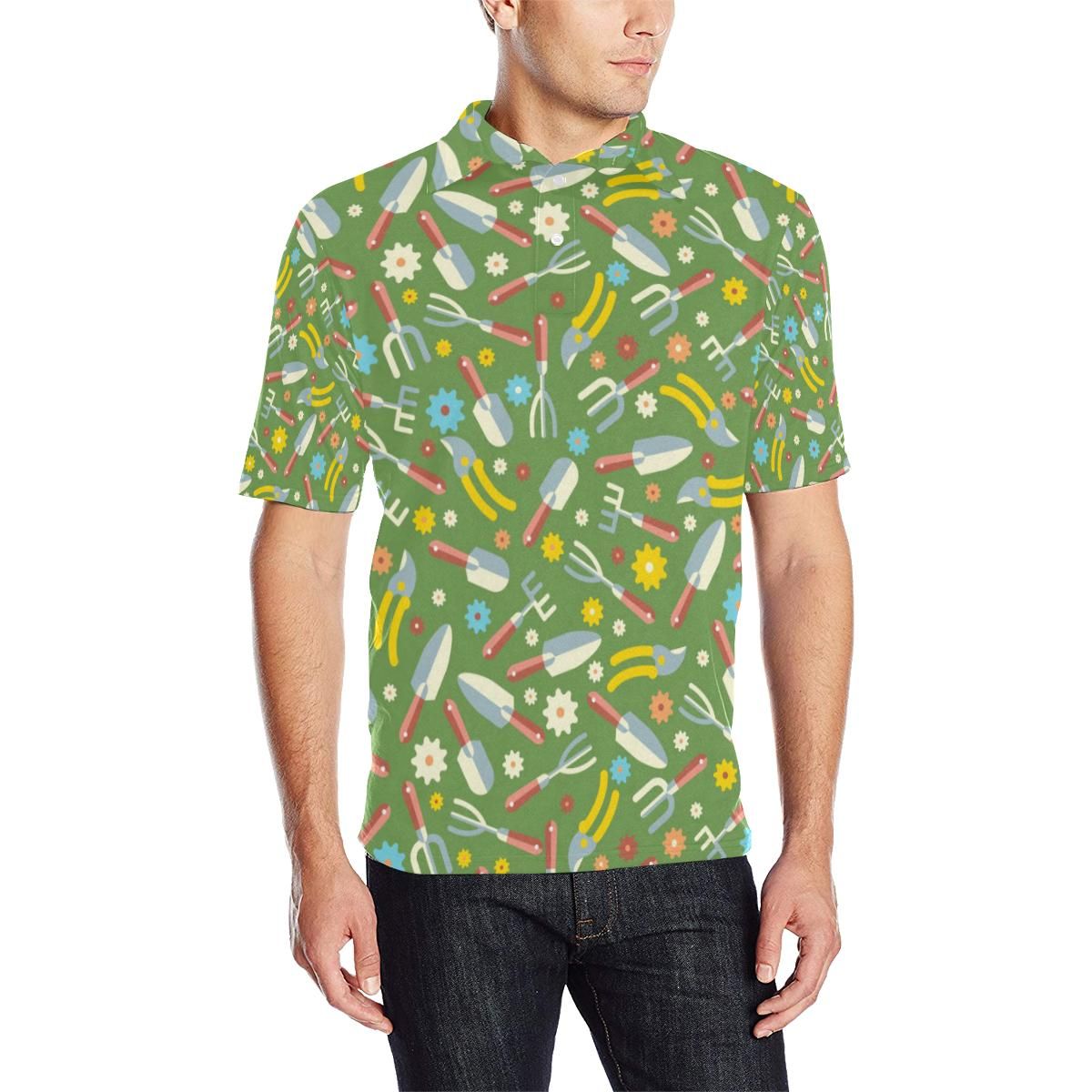 Gardening Pattern Print Design G06 Men Polo Shirt Gardening Pattern Print Design G06 Men Polo Shirt