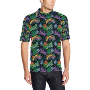 Gecko Colorful Pattern Print Design 01 Men Polo Shirt