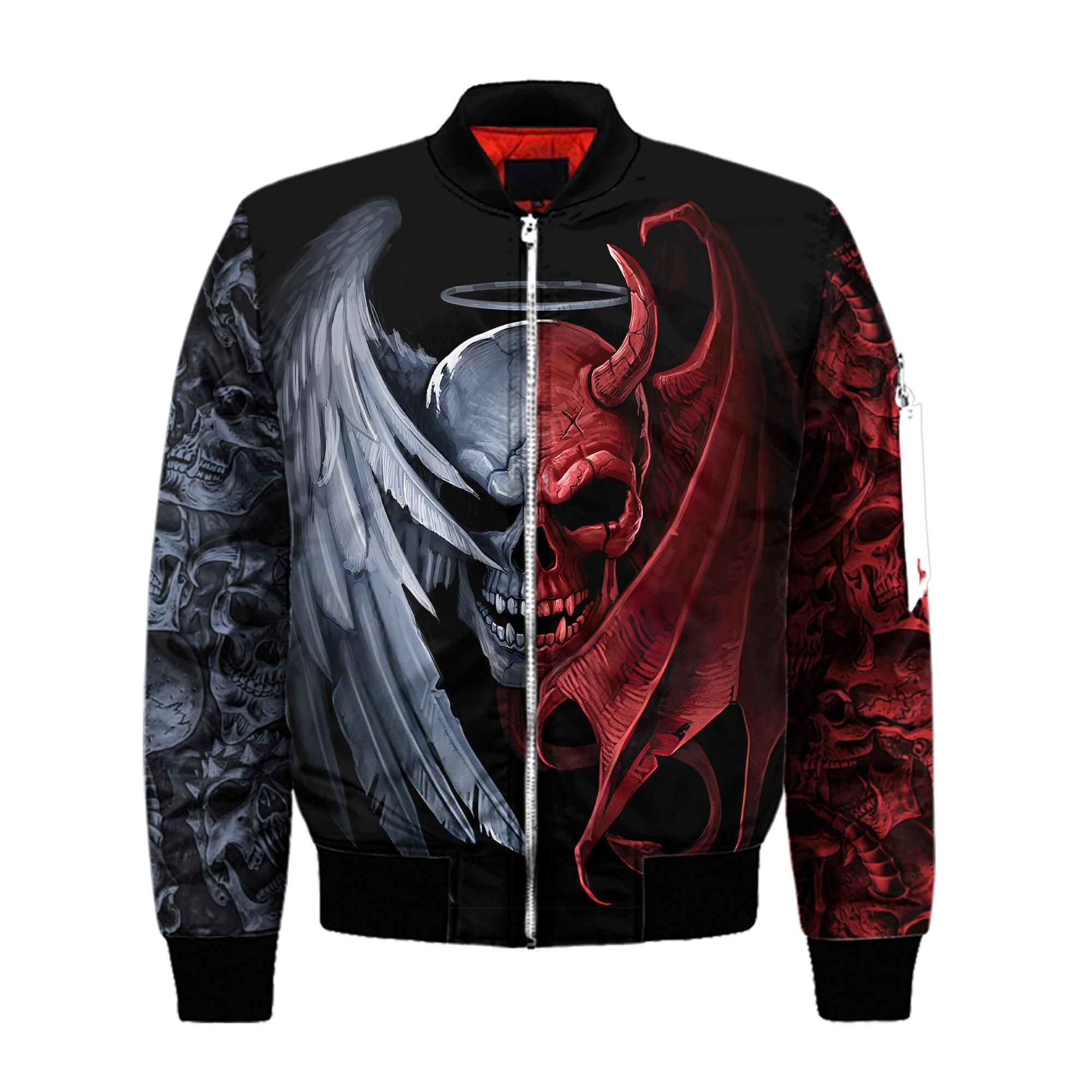 Gentle And Evil Skull Bomber Jacket For Men And Women Bomber Jacket Gentle And Evil Skull Bomber Jacket For Men And Women Bomber Jacket