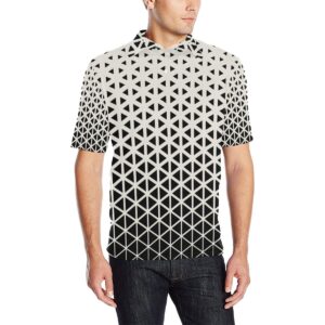 Geometric Black White Pattern Print Design 03 Men Polo Shirt