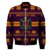 Getteestore Jacket - Omega Psi Phi Shield Christmas Sleeve Zip Bomber Jacket A31 Bomber Jacket