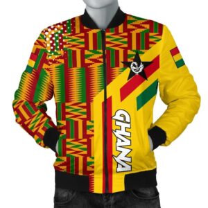 Ghana Bomber Jacket Ankara Tops Striped Men A10 Bomber Jacket