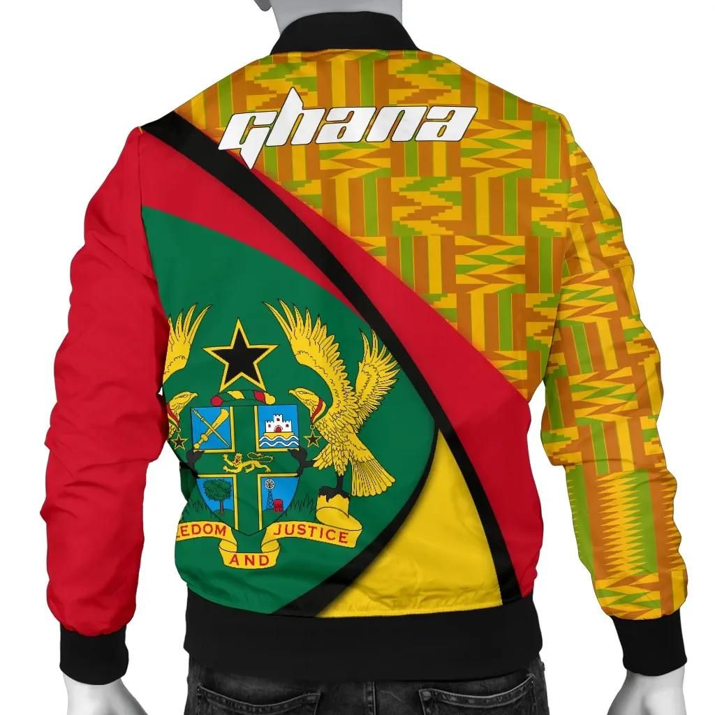 Ghana Coat Of Arms Pattern Men A10 Bomber Jacket Ghana Coat Of Arms Pattern Men A10 Bomber Jacket