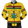 Ghana Bomber Jacket Kente Round Pattern Coat Of Arms Men A10 Bomber Jacket