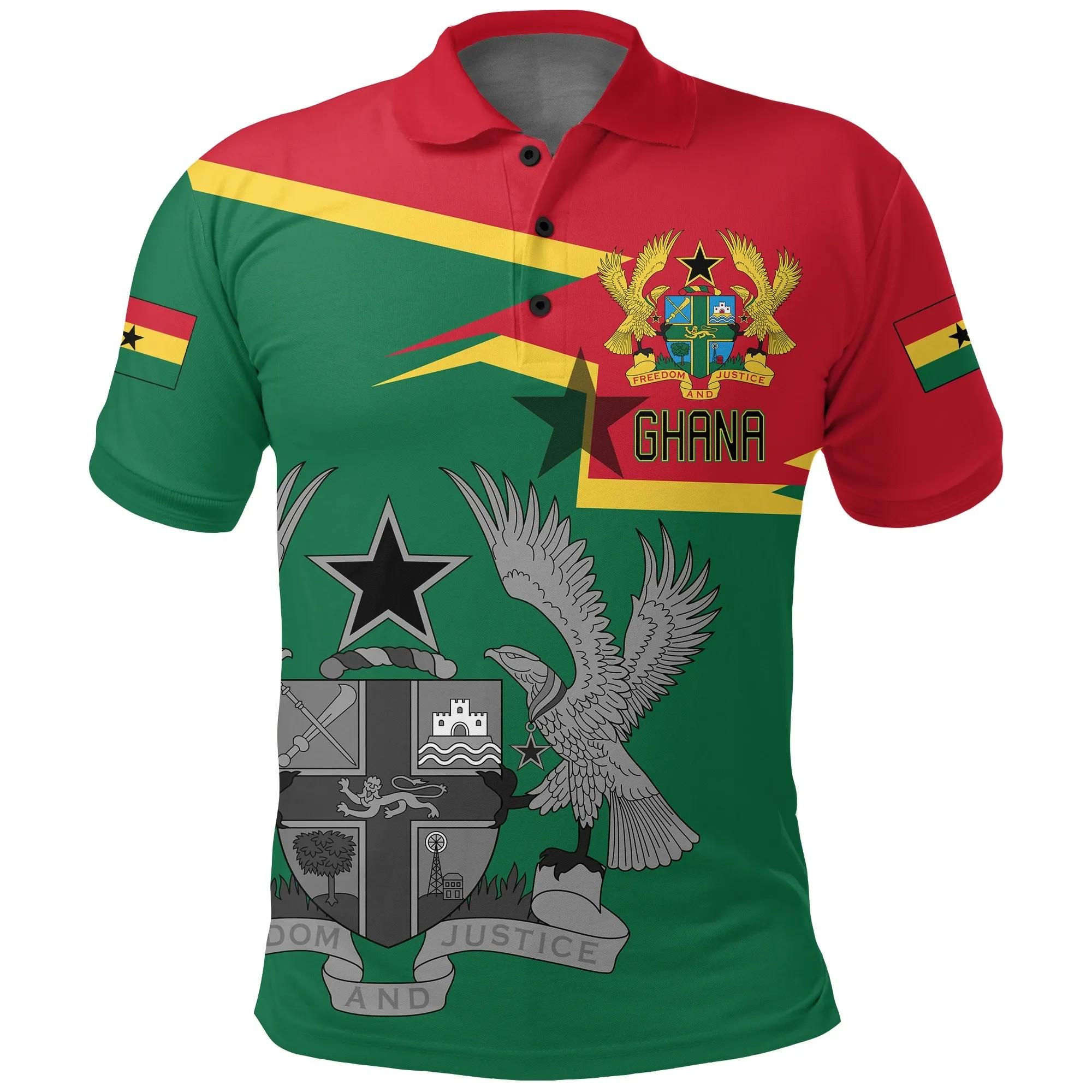 Ghana Coat Of Arms Polo Shirt - Style A27 Ghana Coat Of Arms Polo Shirt - Style A27