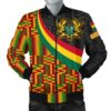Ghana Men's Bomber Jacket - Ghana Coat Of Arms and Kente Patterns - BN18 Bomber Jacket