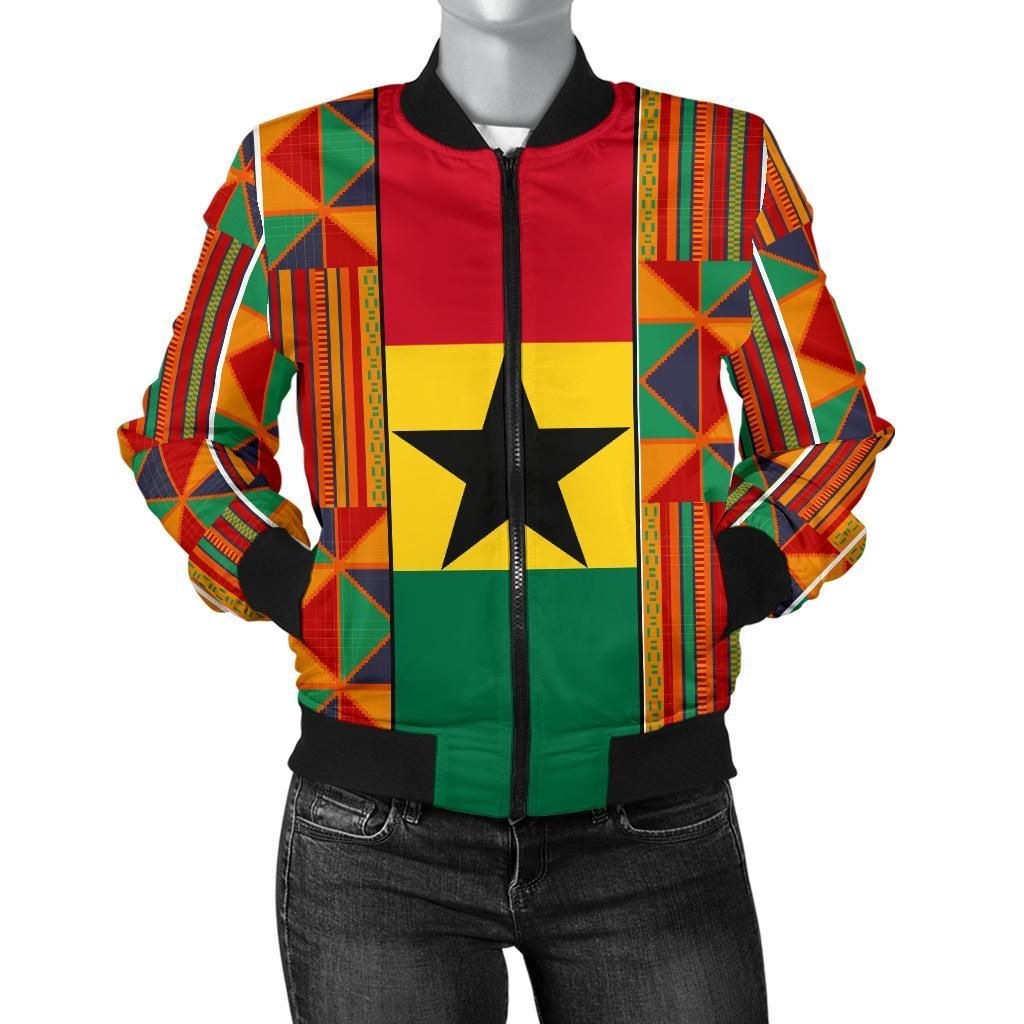 Ghana Women's Bomber Jacket kente Cloth Th5 Bomber Jacket Ghana Women's Bomber Jacket kente Cloth Th5 Bomber Jacket