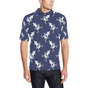 Giant Squid Pattern Print Design 02 Men Polo Shirt
