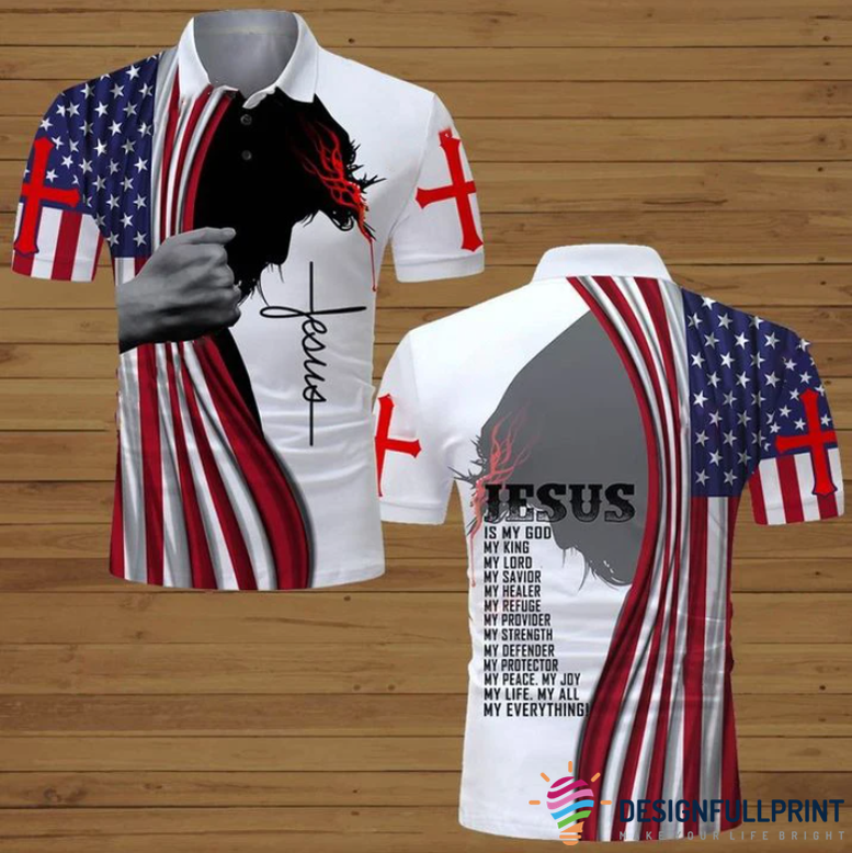 Gift For Christian Jesus Is My Everything America Flag Polo Shirt Nhd Gift For Christian Jesus Is My Everything America Flag Polo Shirt Nhd