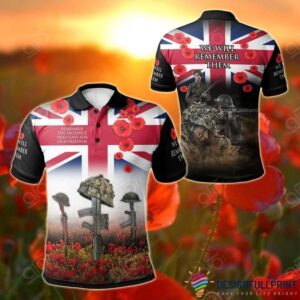 Gift For Veteran Lover We Will Remember Them British Veteran Polo Shirt Nhd
